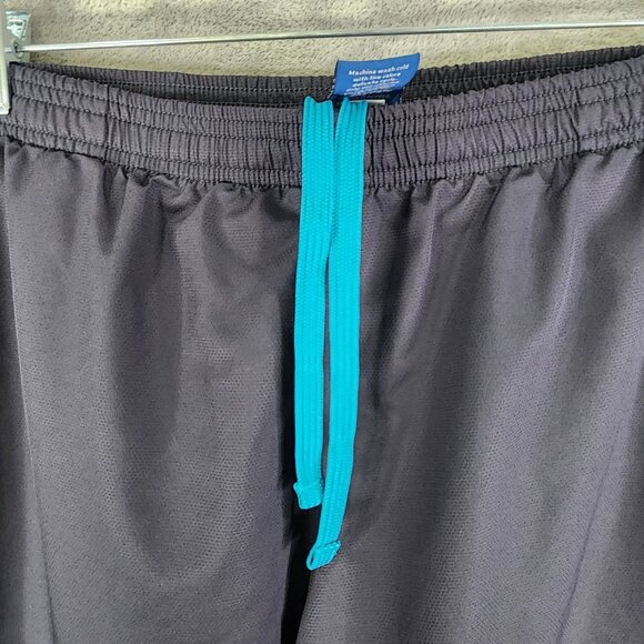 Mens Gray & Teal Reebok Athletic Pants 100% Polyester Elastic Drawstring Waist M - Picture 7 of 14